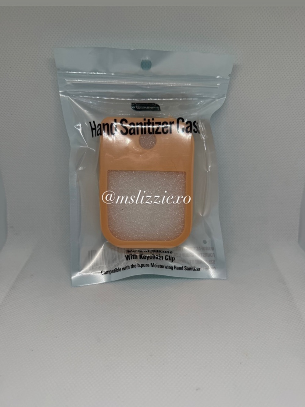 Silicone Hand Sanitizer Case with Keychain Clip - Vanilla Crème